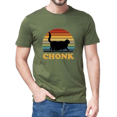 Chonk Fat Cat Tee Shirts & Tops KittyNook Green S